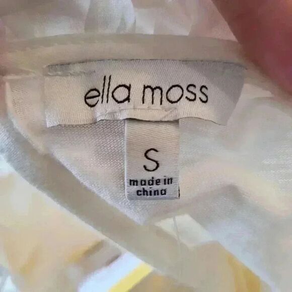 Ella Moss Women's Ivory Cotton/Modal Knit Ruffle Sleeve Top NEW - Picture 8 of 15